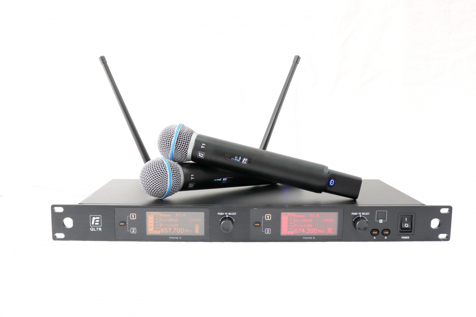 RFIntell QL7R/T1-A 651,800-683,400 МГц 2-канальная радиосистема с 2-мя ручными микрофонами в Переславле-Залесском